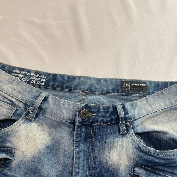 Smoke Rise Slim Fit Distressed Denim Jeans Size 36 X 32 - Picture 3 of 9